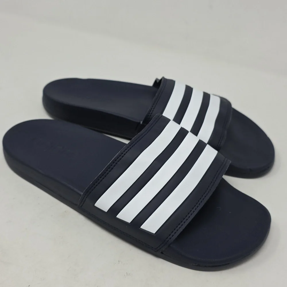 adidas Black and White Slide Sandals Mens Size 7